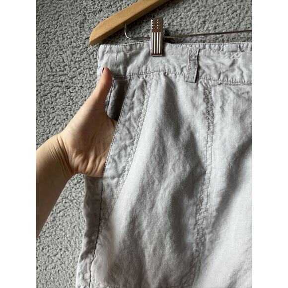 Eileen Fisher Pant 10 Medium Cargo Cropped Straight Zip Gray Lightweight 32 x 22 - Picture 3 of 16